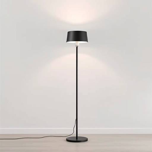 Minimalistisk gulvlampe i svart metall
